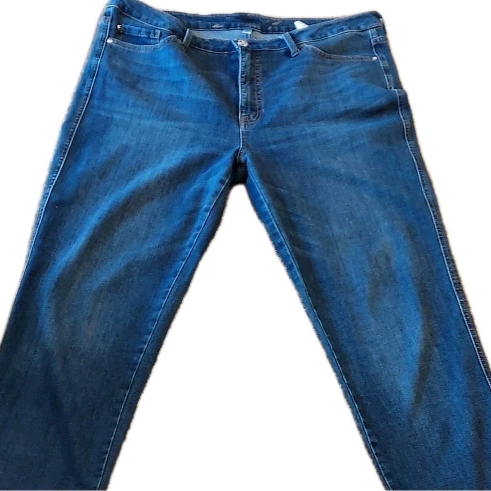 Seven7 Mid Rise Jeans Women Size 14 Raw Esge Blue Denim